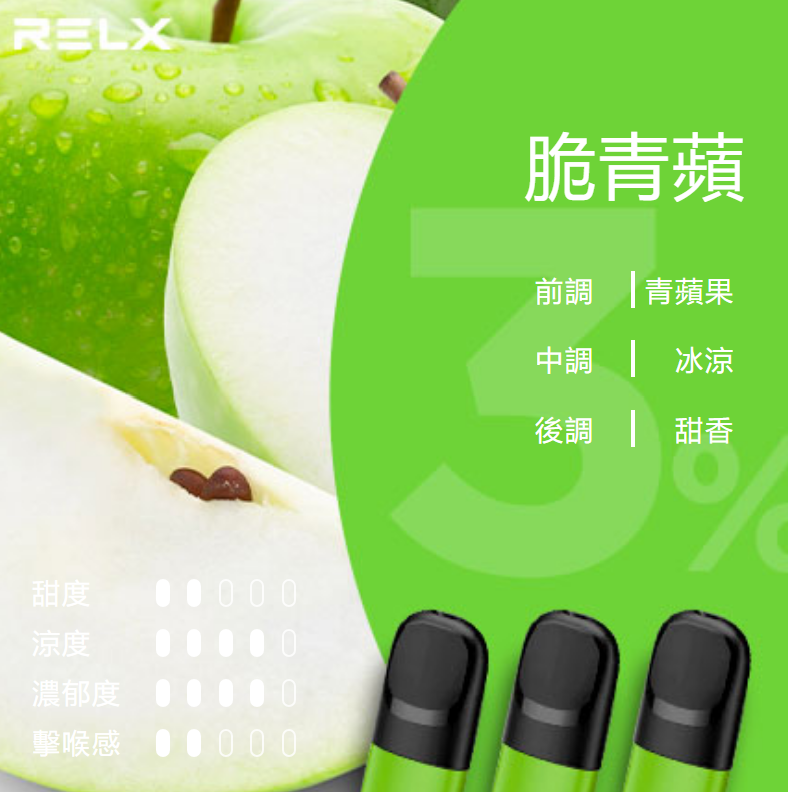 Relx悅刻第5代幻影煙彈-脆青蘋